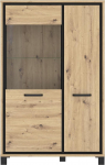 FORTE Trondheim Highboard vitriinkapp 1 ukse ja 1 klaasuksega, puitmaterjal, Artisan Tamm kombineeritud musta tammes, 101,4 x 161 x 41,5 cm