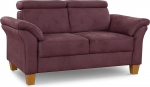 Cavadore Ammerland 2-kohaline diivan / 2-kohaline diivan maakodu stiilis vedrustusega + reguleeritavad peatuged / 156 x 84 x 93 cm / Suede Look Punane