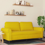 Willood 2-kohaline diivan Lounge diivan diivan k&auml;etugedega seljapatjadega elutoa diivan disain diivan metallist raam istumis m&ouml;&ouml;bel kaks istekohta multi diivan kollane 140 cm sametne