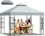 Gazebo asenduskatus 3 x 3 m veekindel - topeltkatus koos &otilde;huventilatsiooniga, UV-kindel, talvekindel, stabiilne - Gazebo katuse asendus telgikatus aeda, telkimiseks, grillimiseks (300D pol&uuml;ester), Hall