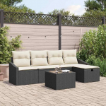 Outdoor Sofagarnitur 6 St&uuml;ck Poly-Rattan mit Polstern, Diivan Set f&uuml;r Terrasse 6 St&uuml;cke als 6er Set Gartenm&ouml;bel Poly-Rattan mit Kissen