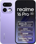 realme 16 Pro 5G nutitelefon 8+512GB, Orchid Purple, MediaTek Dimensity 7300 Max, 6,78-tolline 144Hz AMOLED, 200MP OIS tagakaamera, 50MP esikaamera, 6500mAh aku, 80W Ultra Charge, NFC, IR-kaugjuhtimispult
