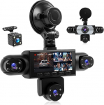 CAMECHO 5-Kanal Dashcam 1080P-Vorne Kamera 150&deg; + 4 * 480P-Seite Kameras 120&deg;, 3,16-Zoll-Dashcam-Bildschirm, Loop-Aufzeichnung Nachtsicht Bewegungserkennung