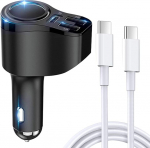 USB C autolaadija Sigaretis&uuml;&uuml;taja 48 W PD3.0 autolaadija koos USB C laadimiskaabliga, mis &uuml;hildub iPhone 17 16 15 14 13 12 Samsung S25 S24 Huawei GPS Dash Kaamera