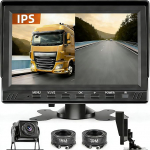 Hikity 12-36V 1080P DVR digitaalne kahekordne tahavaate kaamera monitori komplekt 7-tolline IPS monitor Loop salvestamine IP68 veekindel &ouml;ise n&auml;gemise tagumise vaate kaamera DIY parkimisjuhi rida haagissuvilate, haagiste ja haagiste jaoks