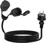 Pikenduskaabel 5 m, IP44 topeltpistik pistikupesa jaoks, pistikupesa pikendus 16 A, 250 V koju, kontorisse