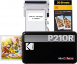 Kodak Mini 2 Retro mobiilne fotoprinter nutitelefonidele, miniprinter Bluetoothiga, 54 x 86 mm, 38 lehe pakett, must