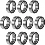 Bimetall-Dichtungsschild, Mikro-Rillenkugellager, 10/100 St&uuml;ck, 6700ZZ 67002RS, 10 x 15 x 4 mm, Miniatur-Rillenkugellager mit Gummidichtung(100PCS-6700 2RS Black,ABEC 5)