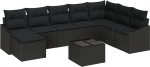 Rantry 9-TLG. Garten-Sofa-Set mit Kissen Beige Poly-Rattan Gartenlounge Model3346853