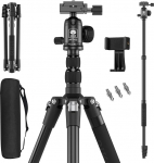 SIRUI APT-02 2-in-1 Tripod & Monopod Set with 360&deg; Ball Head | 200 cm Height, 10 kg Load Capacity | For DSLR, Smartphone & Actioncam | Includes Mobile Phone Holder & Bag