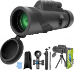 Monocular Telescope 12 x 50 Monocular HD, Zoom Monocular Telescope with Phone Holder and Tripod, Portable Waterproof Monocular Telescope for Bird Watching, Travel, Hunting, Concert