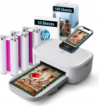 HP Sprocket Studio Plus juhtmevaba v&auml;rviline kiirfotoprinter (4 x 6 tolli) 118 lehe pakett + kassett, Wi-Fi, termosublimatsioon, kasutamiseks kodus v&otilde;i mobiilis