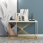 Generisch Industrieller Eingangskonsolentisch mit Metallrahmen - Stilvoller Foyer-Akzenttisch f&uuml;r Wohnzimmer, Flur und Eingangsbereich - Wei&szlig;es Finish (31,5 x 12 Zoll)