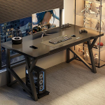 Moderner gro&szlig;er Computertisch, B&uuml;roarbeitsplatz, ger&auml;umiger Arbeitsschreibtisch f&uuml;r Zuhause, B&uuml;ro, Wohnzimmer, Schlafzimmer, ergonoomisches Design, stilvolle Arbeitsplatzm&ouml;bel