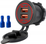Autolaadija, Fydun Dual QC3.0 kiirlaadimine Dual USB laadimispordi toiteallikas 12/24V auto mootorratta paadi toiteallikas nagu mobiiltelefon tahvelarvutid MP3 kaamera, populaarne