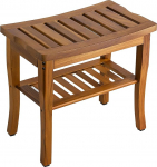 VaeFae Teak Shower Bench Teak Wood Bathroom Bench Shelf Bathroom Stool Teak Wood Durable Lightweight and Non-Slip for Home Bathroom Stool Wooden Bench Bathroom Shower Stool