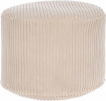 DreamRoots Round Pouf Stool - Cord 50 x 50 x 35 cm - For Couch and Living Room - Pouf - Footstool for Armchair - Stool - Stool Sofa