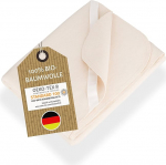 NULANI HOME&reg; Soft Organic Molleton Toppers, Mattress Protector 90 x 200 cm, Made in Germany, 100% Organic Cotton, Skin-Friendly and Suitable for Allergy Sufferers, Breathable Mattress Topper for Bed