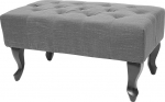 Mendler Chesterfield Ottoman Footrest Stool Water-Repellent Fabric / Textile 39 x 77 x 47 cm Dark Grey