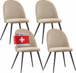 ALBATROS Sametkattega s&ouml;&ouml;gitoolide komplekt 4 Capo Beige - Stiilne vintage disain, sametkate, SGS testitud polsterdatud tool - kaasaegne k&ouml;&ouml;gitool, s&ouml;&ouml;gitoa v&otilde;i s&ouml;&ouml;gilaua tool