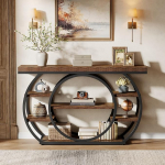 Tribesigns konsoollaud &uuml;mmargune alus kitsas sissep&auml;&auml;sulaud 120x30x80cm 4-tasandiline hoiuriiul Industrial Farmhouse koridor diivanilaud Rustic