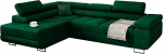 Kreative Furniture & Design nurgadiivan, Miami nurgadiivan magamisfunktsiooniga ja voodikastiga, elutoa nurgadiivan voodikastiga, L-kujuline nurgadiivan (vasakpoolne Osman) (kvaliteetne kangas) (roheline)