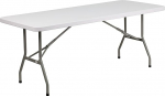 Flash Furniture 30''W x 72''L Granite White Plastic Folding Table
