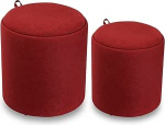 Versa Bangalore Square Puff Stool Jalahoob elutuppa v&otilde;i magamistuppa, 2 tk, hoiuruumiga, m&otilde;&otilde;tmed (K x L x S) 44 x 39 x 39 cm, tekstiil, v&auml;rv: Punane