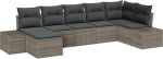 Rantry 7-teiliges Garten Sofa Set mit Kissen Grau Poly Rattan Gartenlounge Model3355818
