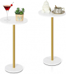 Vrisa Round Drinks Table Set of 2 Small Space Small Space Modern Accent Coffee Martini Table for Living Room Bedroom Diivan Couch Chair Patio White
