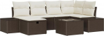 Rantry 7-teiliges Garten Sofa Set mit Kissen Braun Poly-Rattan Gartenlounge Model3359387