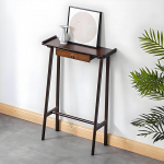 Rotangist konsoollaud kitsas sissep&auml;&auml;suala jaoks, konsoollaud sahtlisse, koridoririiul, hoiuruum diivani taga sissep&auml;&auml;sualas (pruun, 60 x 20 x 85 cm / 24 x 8 x 33 tolli)