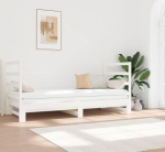 Dormeuse pikendatav valge 2 x (90 x 190 cm) tahke m&auml;nni diivanivoodiraam voodiraam voodiraam voodiraam