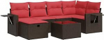 Garten-Sofagarnitur mit Stauraum & Fu&szlig;hocker - PE-Rattan, 55x53x34 cm, f&uuml;r Terrasse und Innenhof Model3325500