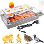 Fully Automatic Incubator for 20 Eggs, with Automatic Rotation and Temperature Control, Digital LED Display, Incubator for Chickens, Ducks, Geese, Pigeons, Quails
