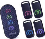 Key Finder with Thinner Receivers and Advanced Fabric Remote Control, SIMJAR 80dB+ RF Item Locator with 140 Feet Working Range, 1 RF Transmitter and 4 Receivers