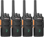 HESENATE HT66 Plus Walkie Talkie, Display PMR446 raadio, Royalty-Free, Long Range Radio Set, Professional Woki Toki, 16 kanalit, Walky Talky VOX koos USB C laadijaga (must, 4-st komplekt)