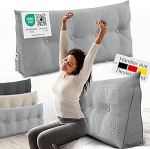 ELONEO seljapadi, 120 cm lai, kiilpadi, voodile ja diivanile, kolmnurkne, lugemispadi, eemaldatav ja pestav kate, praktiline k&uuml;ljetasku