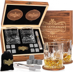 WHISISKEY Whisky Gl&auml;ser Set - Whiskey Geschenkset Glas - Whiskygl&auml;ser - Geschenke f&uuml;r M&auml;nner - M&auml;nnergeschenke - Geburtstagsgeschenk Mann - Geschenkbox, 2 Rum Gl&auml;ser x 310ML, 8 Whiskey Steine