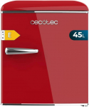 Cecotec Minik&uuml;lmik - Retro lauak&uuml;lmik 45L Bolero CoolMarket TT Origin 45 Red. 55 cm k&otilde;rge ja 44,7 cm lai, energiaklass E, j&auml;&auml;osakond ja kroomitud k&auml;epide, punane.