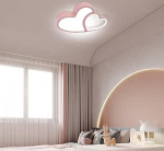 Topelt s&uuml;da kuju laevalgusti, LED timmitav lamp l&uuml;htri laevalgusti, Cartoon pilvelamp lastetoa laevalgusti koju, kontorisse, lastetuppa, 55 x 36 x 6 cm, roosa