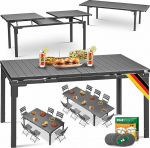 KESSER&reg; pikendatav aialaud 180/240 x 90 cm pikendatav kuni 8-le inimesele pikendatav laud pulberv&auml;rvitud terasraamiga ja HDPE lauaplaadiga Ilmastikukindel ja UV-kindel Koos 6 vildist alusplaadiga.