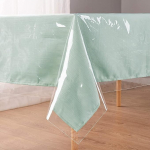 Newthinking PVC Tablecloth Wipe Clean Plastic Tablecloth PVC Waterproof 155x215cm Square Wipe Clean Protector for Kitchen Picnic Outdoor Indoor Transparent