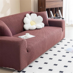 Odot Sofa Cover, Twill Jacquard Sofa Cover Corner Sofa, Couch Cover for 1/2/3/4 Seater, Sofa Cover, Elastic Sofa Cover, L Shape, Non-Slip Sofa Protector, for Decorating (4 Seater, Coffee)