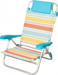 AKTIVE Santorini 62419 Kokkupandav rannatooli 47 x 49 x 82 cm 8-kohaline alumiiniumist ja tekstiilist mitmev&auml;rviline, pehmendusega seljatasku ja k&auml;epidemetega.