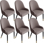 Generisch Stretch Stuhlhussen Stuhlbezug Mit Armlehne, 1/2/4/6er Set Sessel Schonbezug F&uuml;r Esszimmer Hotel K&uuml;che Zeremonie Cafe(Light Brown,6PCS)