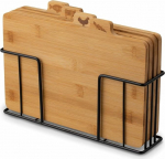 K&ouml;&ouml;gilauad 4 l&otilde;ikelaudade komplekt koos Cedar Stand, komplekt bambusest k&ouml;&ouml;gilauad mustas metallist aluses, l&otilde;ikelaudade komplekt