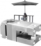 Stabiilne p&auml;ikesevarju hoidja - P&auml;ikesevarju statiiv r&otilde;dude ruudukujulisele piirdele - turvaline p&auml;ikesevarju kinnitus ilma puurimata