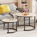 HOMERECOMMEND &Uuml;mmargune kohvilaud, 2 tk, elutoa laud, v&auml;ike, k&uuml;ljelaud, voodilaua, diivanilaud, elutoa laudade komplekt, kohvilaud, elutoa laudade komplekt, puidust diivanilaud