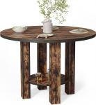 Tribesigns &uuml;mmargune s&ouml;&ouml;gilaud 4 inimesele, 100 x 75 cm, puidust k&ouml;&ouml;gilaud, suur s&ouml;&ouml;gilaud hoiuriiuliga, puidust jalad koju, s&ouml;&ouml;gituppa, elutuppa, maal&auml;hedane pruun